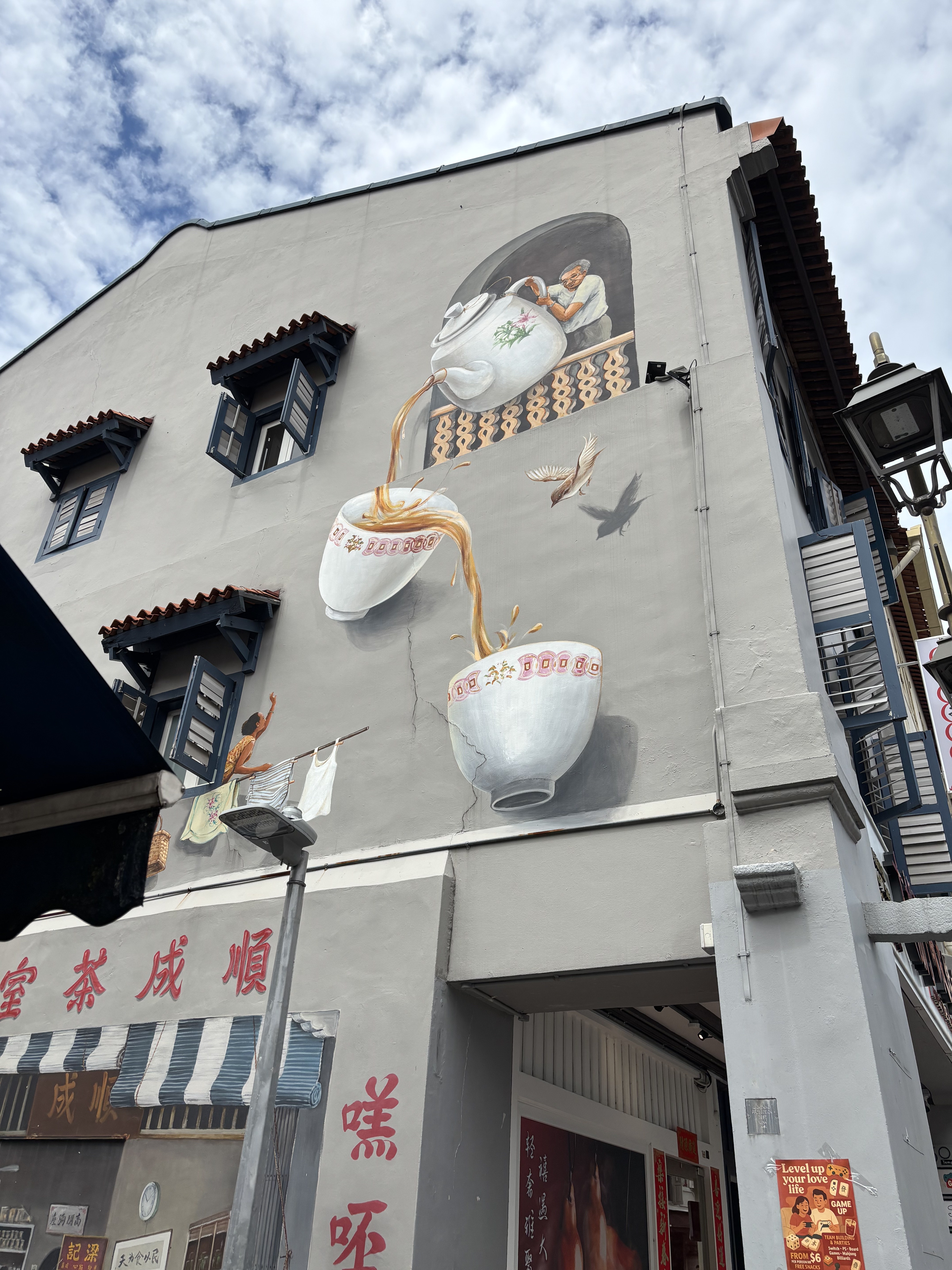 Murale Chinatown Singapore - Tè tradizionale