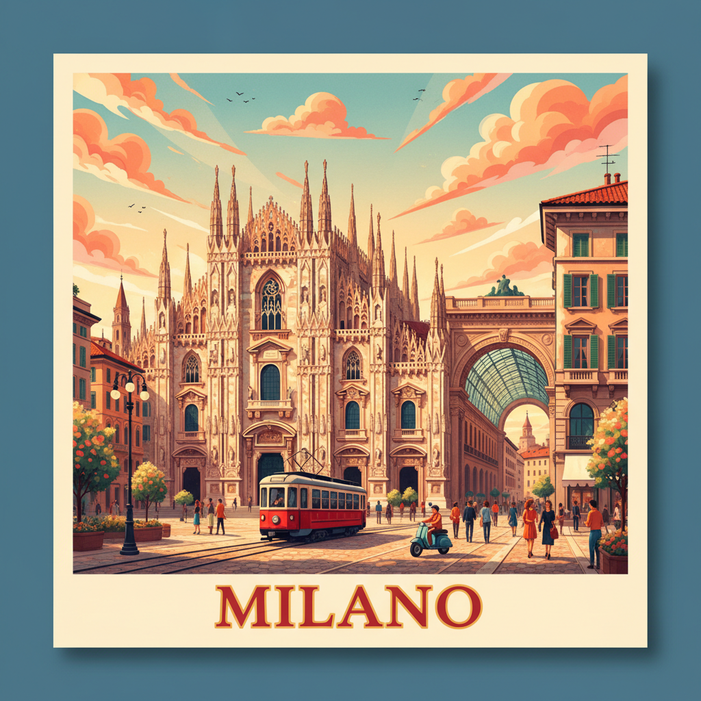 Milano cartolina vintage