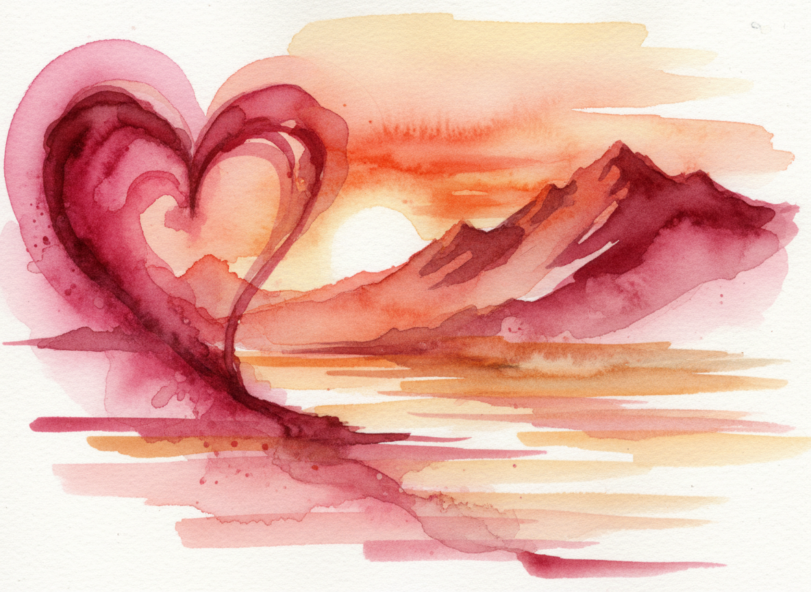 Acquerello rosso e magenta — Quando capiamo che è quella giusta