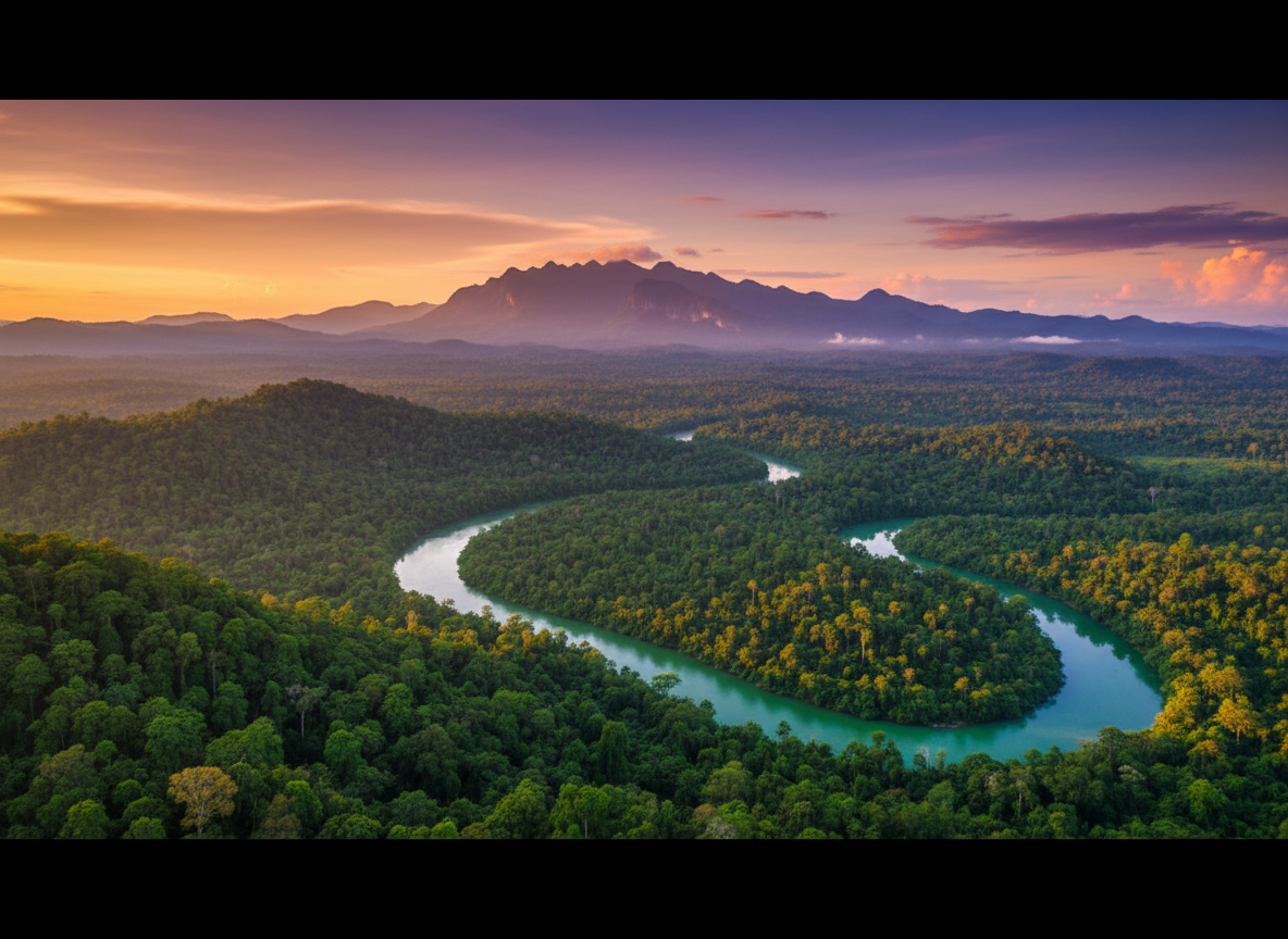 Panorama colorato del Borneo